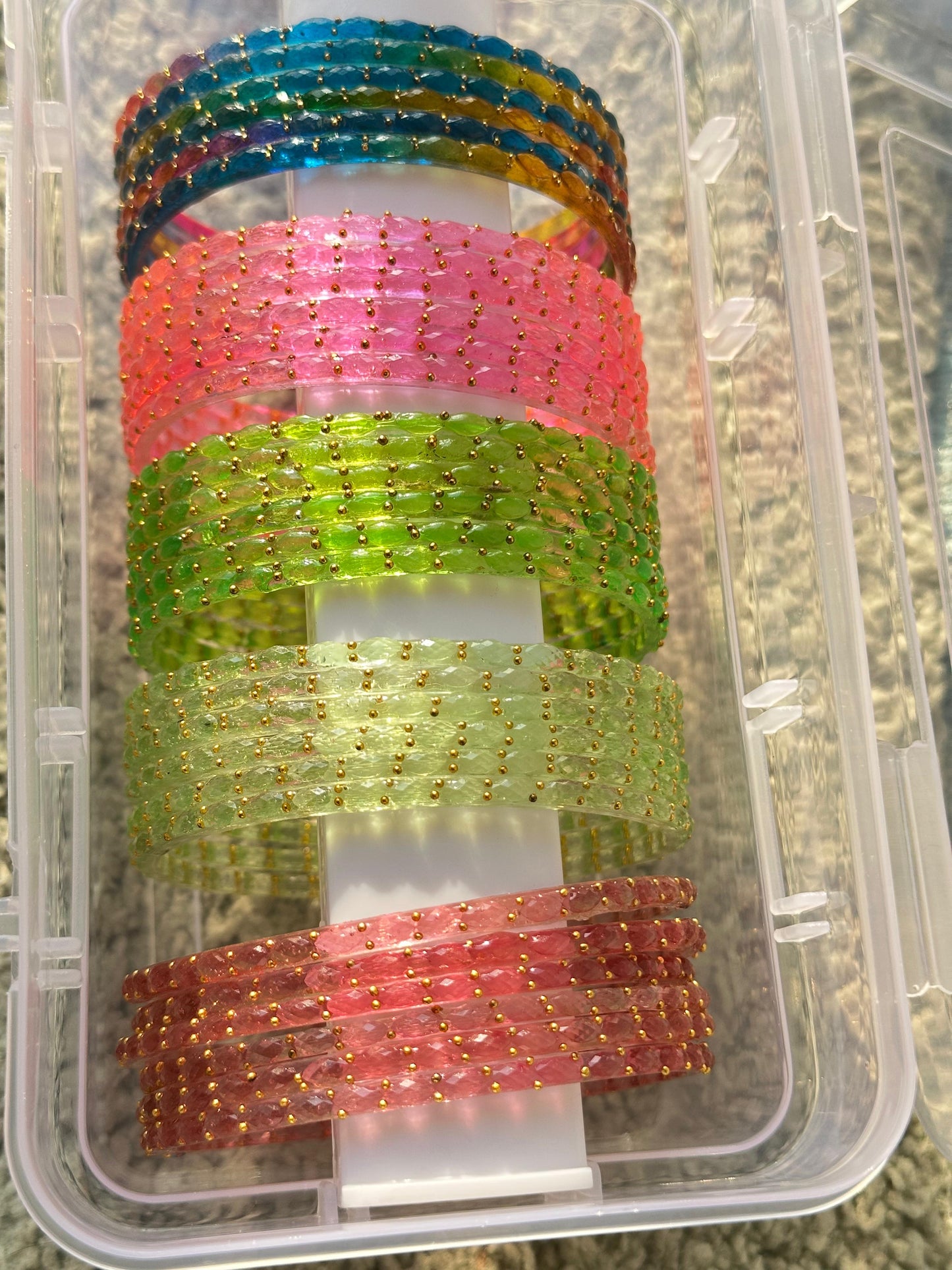 Plus Size - Premium Raindrop Bangles Combo - 5 Colors - Each colour half dozen