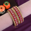 Diamond shaped Kundan Bangles - 6pc set