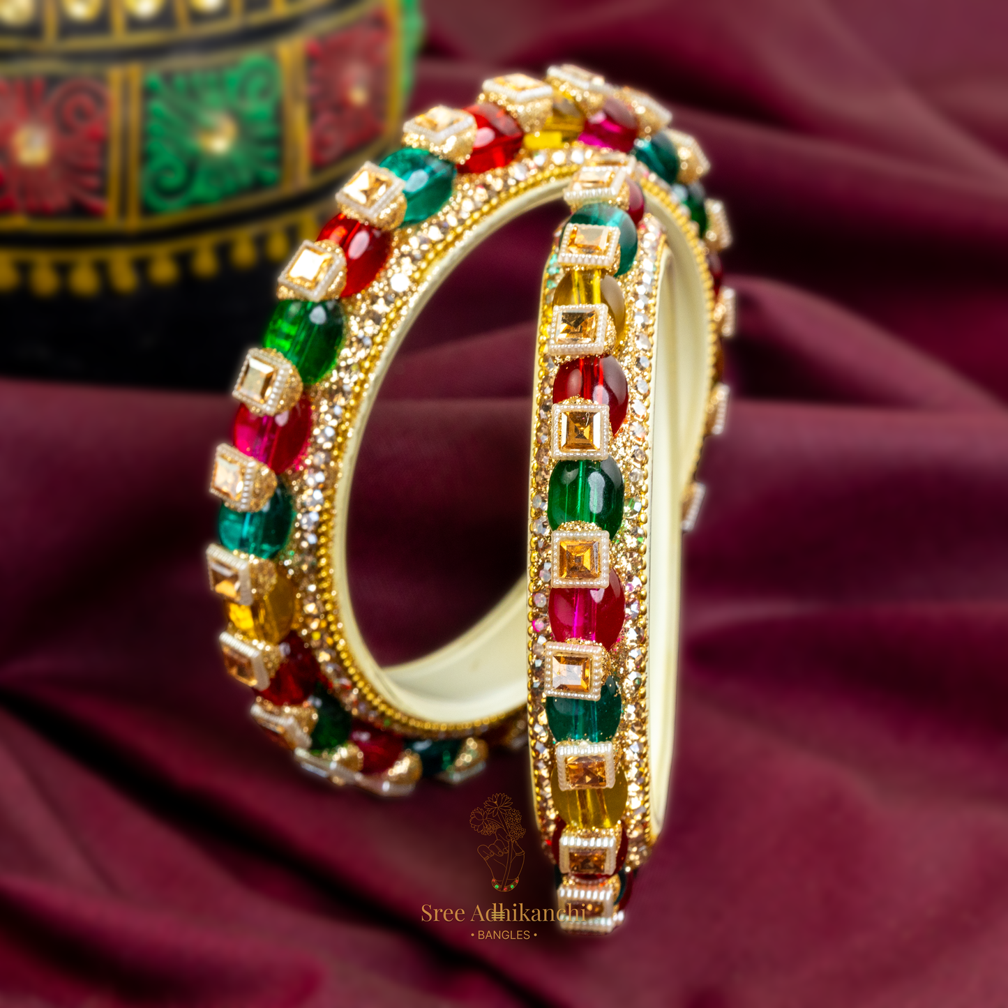 Kada Kundan Bangles - 2pc set