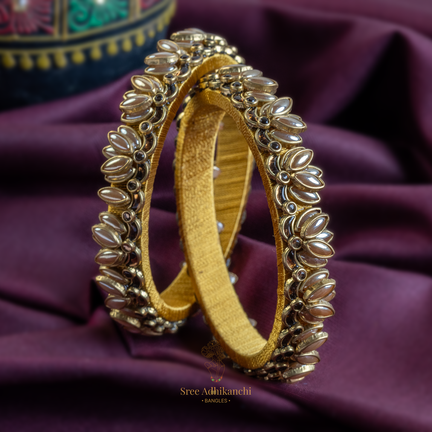 Silk Thread - Lotus Side Bangles