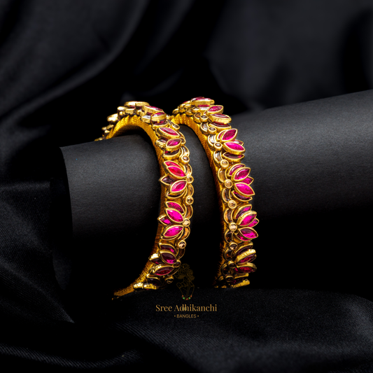 Silk Thread - Lotus Side Bangles
