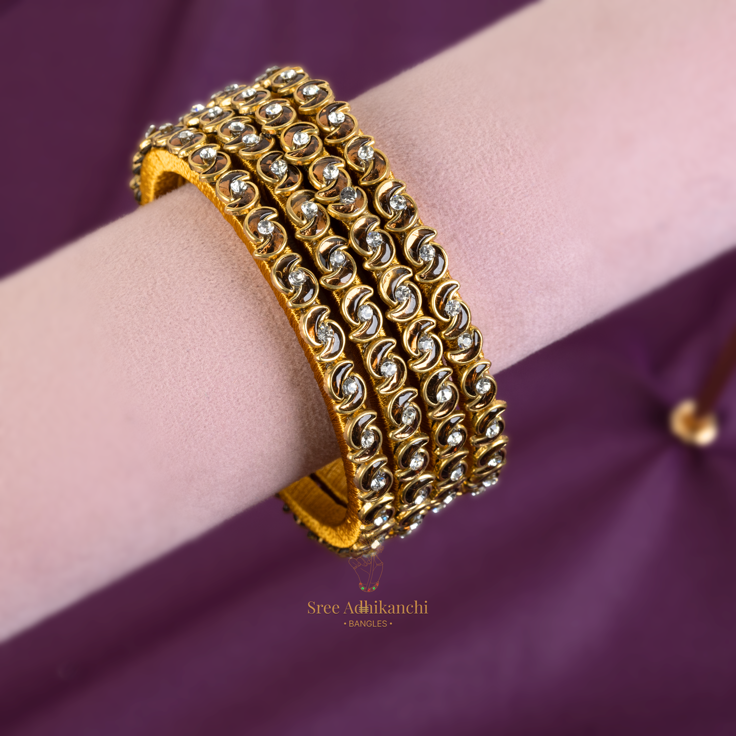 Silk Thread Border Bangles - 4pc