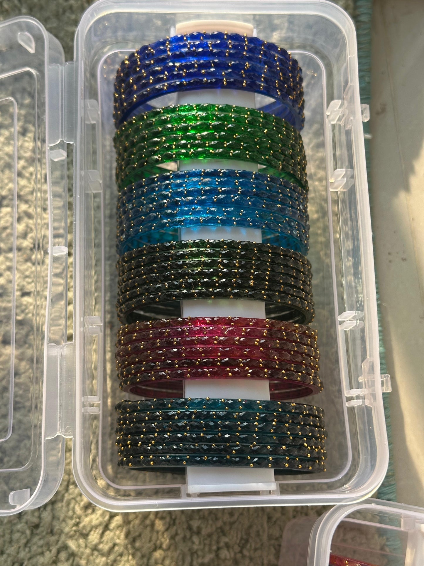 Plus Size - Premium Raindrop Bangles Combo - 5 Colors - Each colour half dozen