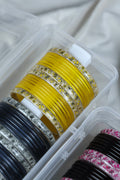Summer Combo - Hand Painted Kada with Plain Bangles