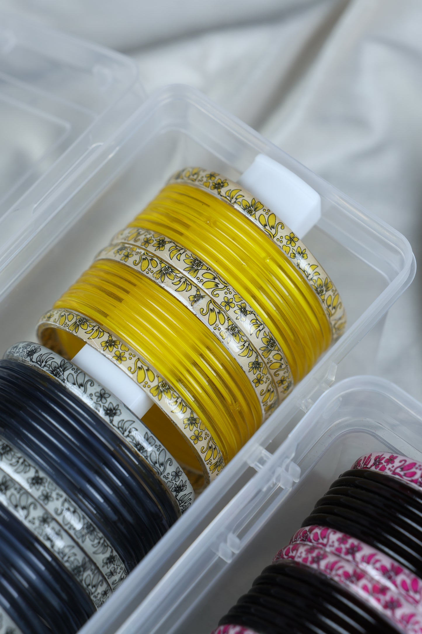 Summer Combo - Hand Painted Kada with Plain Bangles