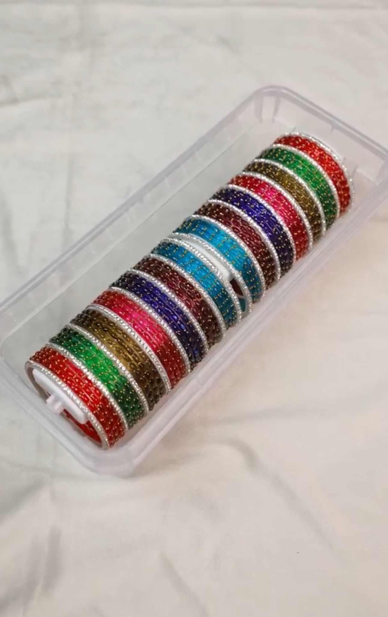 Premium Raindrop - 7 Colour Combo - 7 Colors each half a dozen, Total 58 bangles