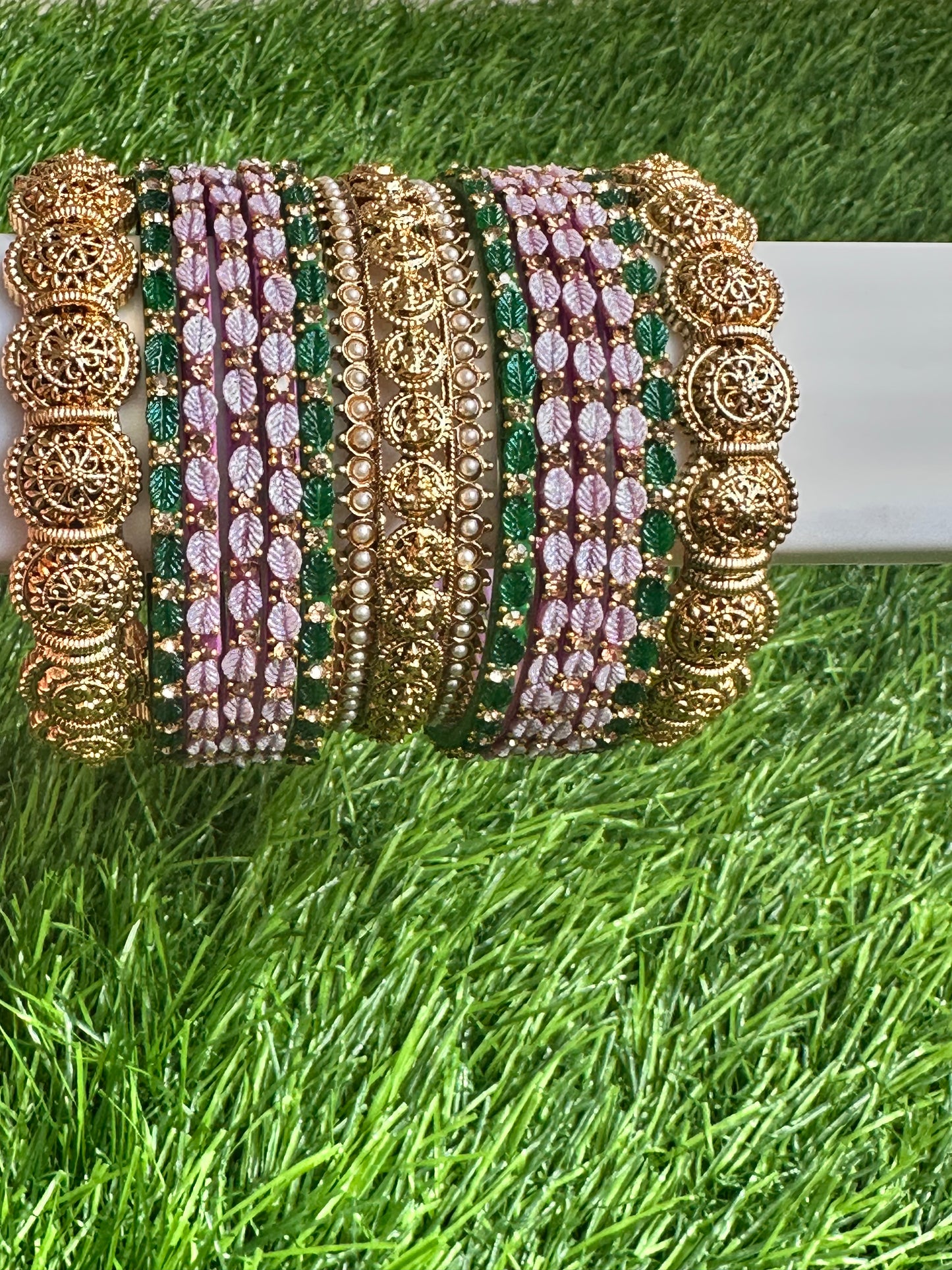 Bangles Stacking - Customisation 26 - Leaf with Antique