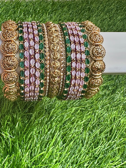 Bangles Stacking - Customisation 26 - Leaf with Antique