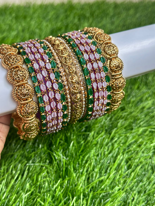 Bangles Stacking - Customisation 26 - Leaf with Antique