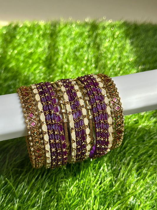 Bangles Stacking - Customisation 27 - Leaf with Antique