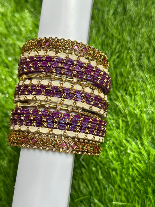 Bangles Stacking - Customisation 27 - Leaf with Antique