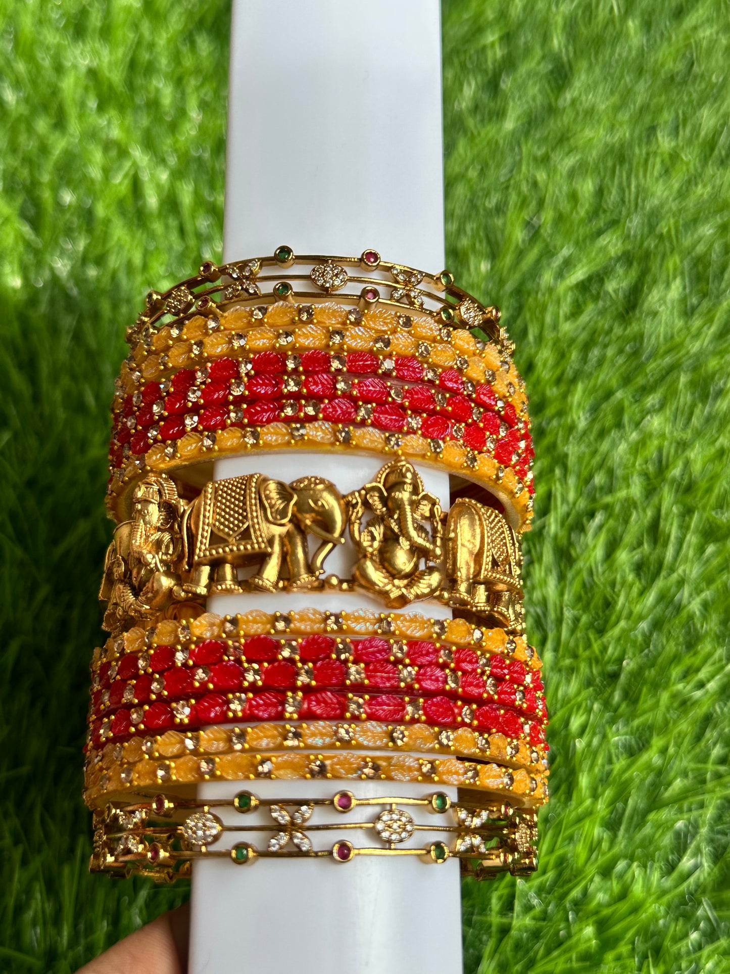 Bangles Stacking - Customisation 24 - Leaf with Antique
