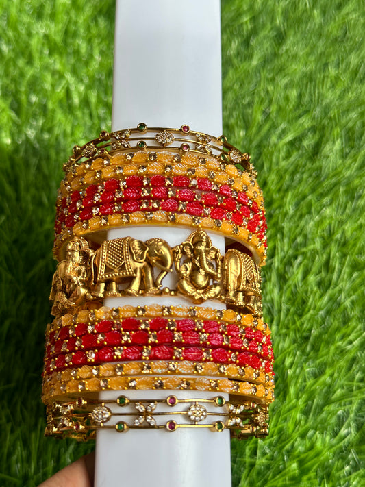 Bangles Stacking - Customisation 24 - Leaf with Antique