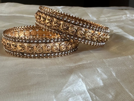 Lakshmi Coin Bangles (2pc) - Antique