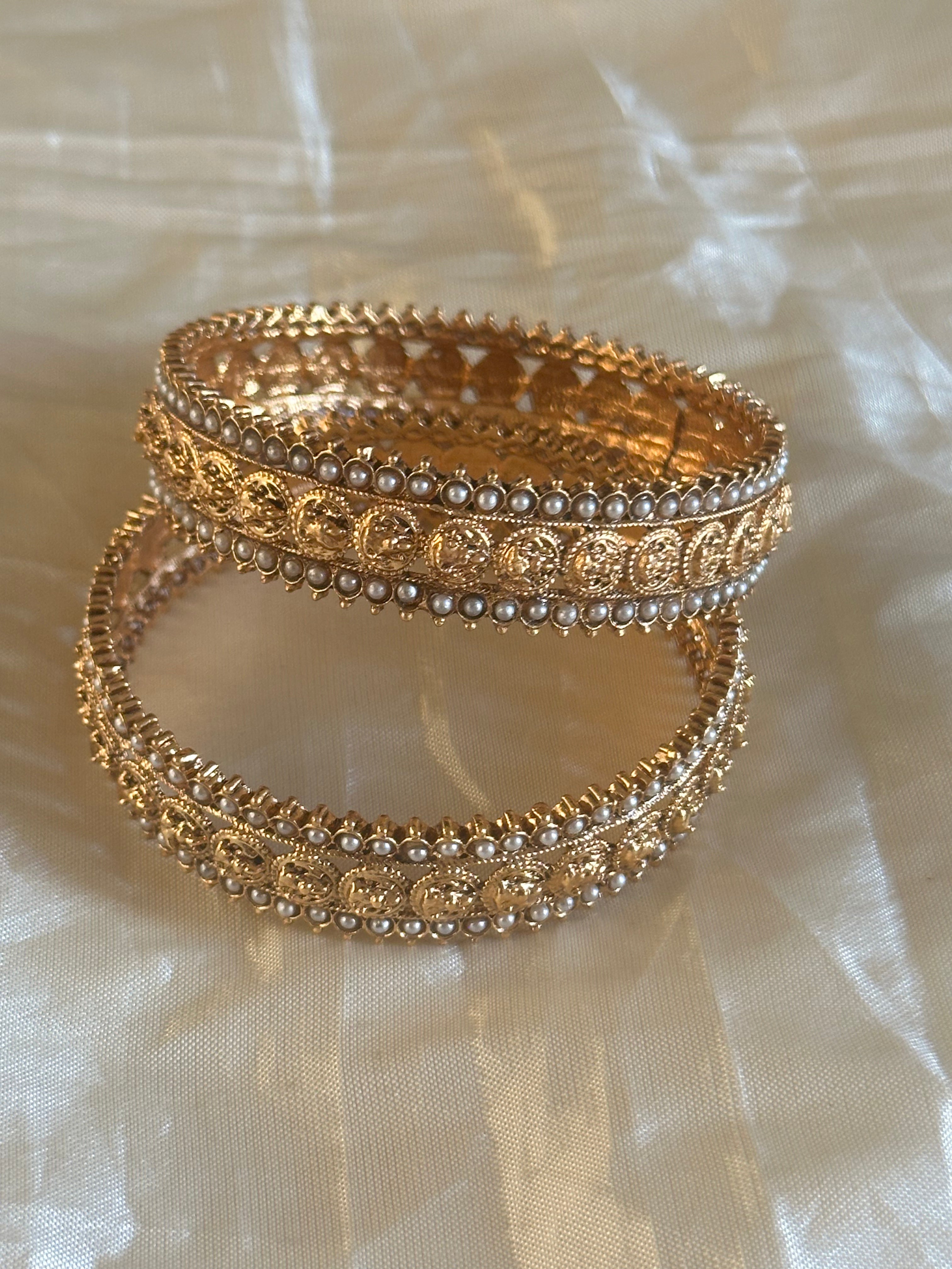 Lakshmi Coin Bangles (2pc) - Antique
