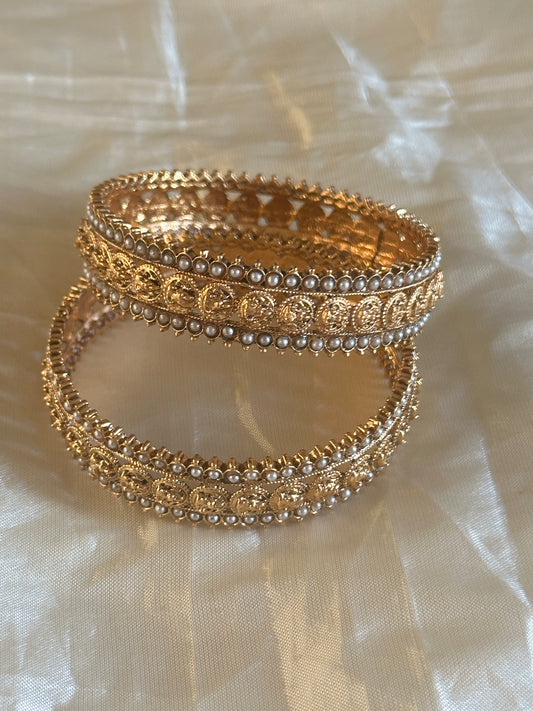 Lakshmi Coin Bangles (2pc) - Antique