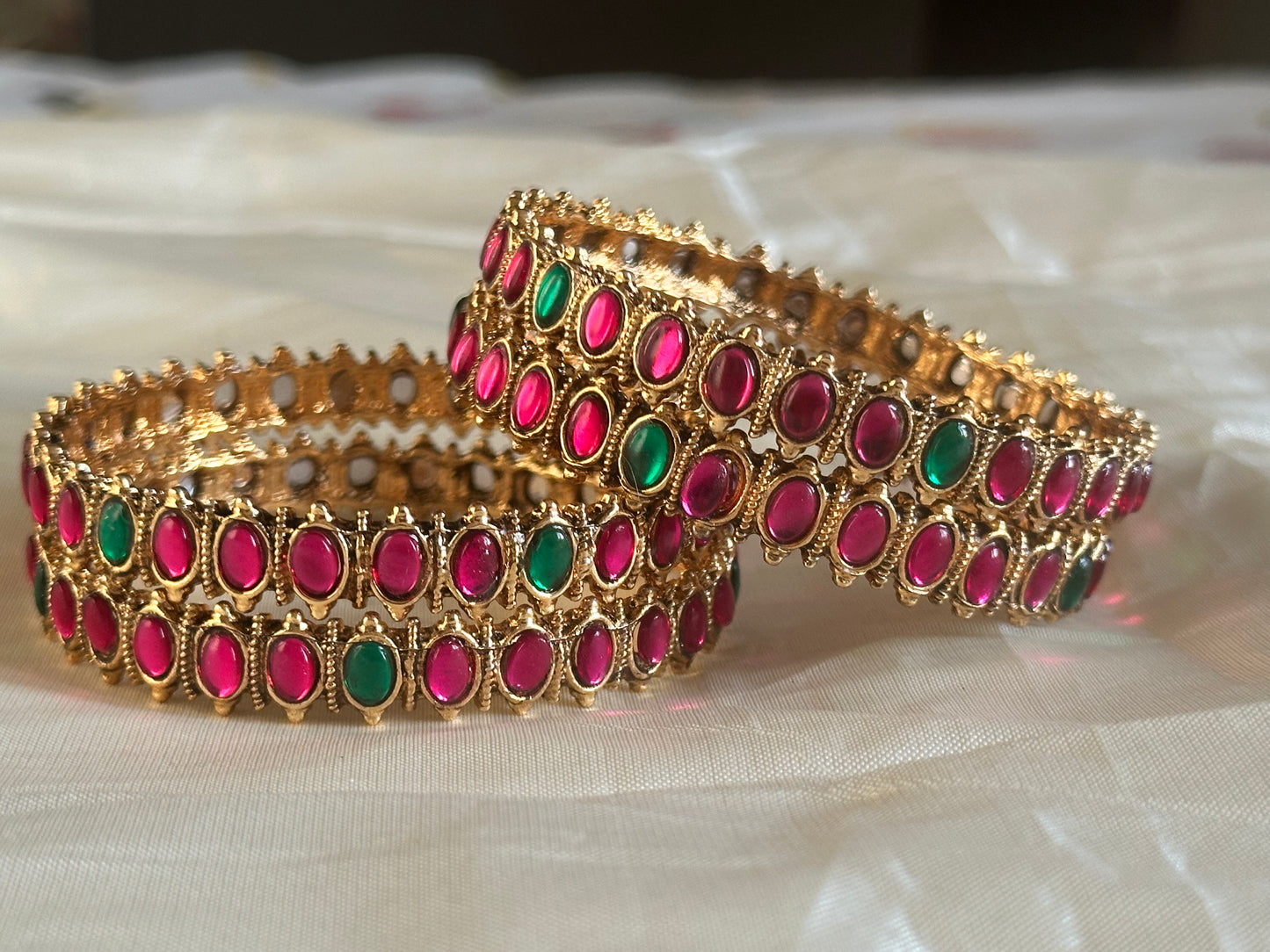 Pink emerald - Antique - set of 4