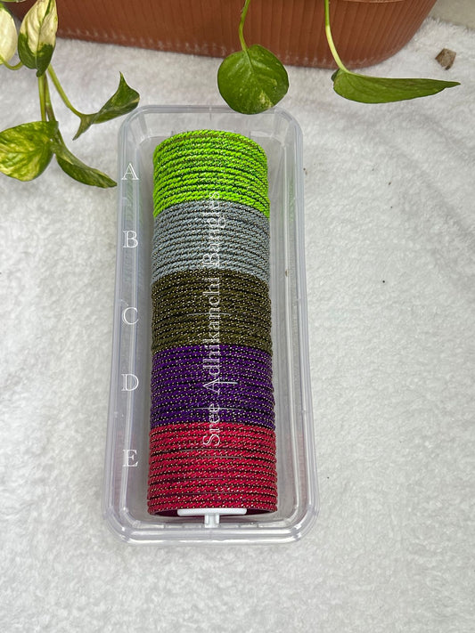 Twisted Shimmer - Premium Glass Bangles One Dozen