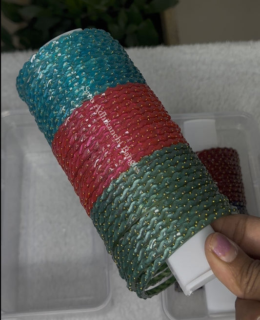 Wavy - Premium Glass Bangles Combo
