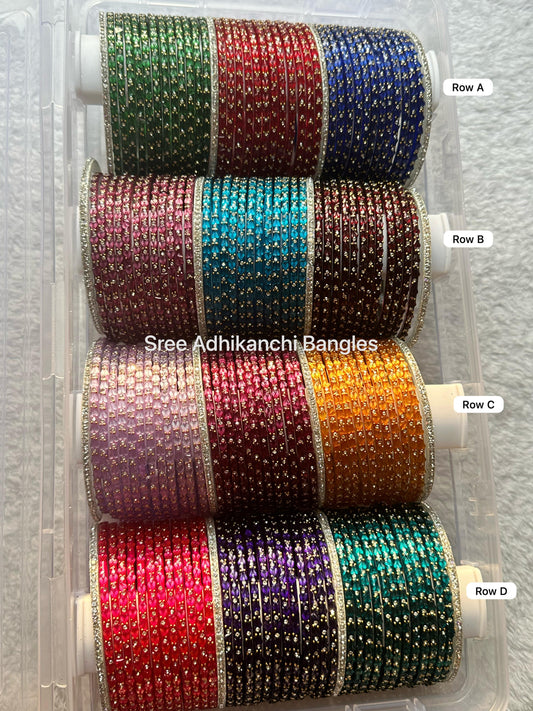 Plus Size - Heart Bangles with Border Glass Bangles Combo