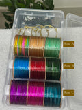 Premium Plain Bangles with Border Ghungroo Bangles Combo