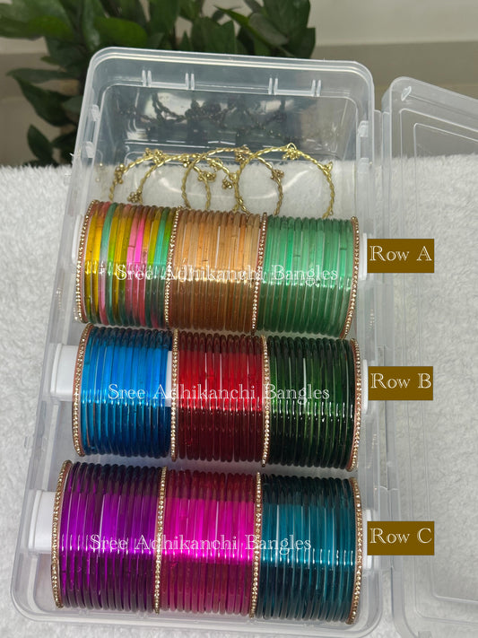 Premium Plain Bangles with Border Ghungroo Bangles Combo